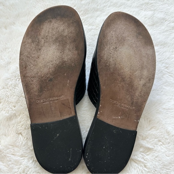 Dolce&Gabbana men croco print leather slides size 8 US Authentic - Picture 4 of 8